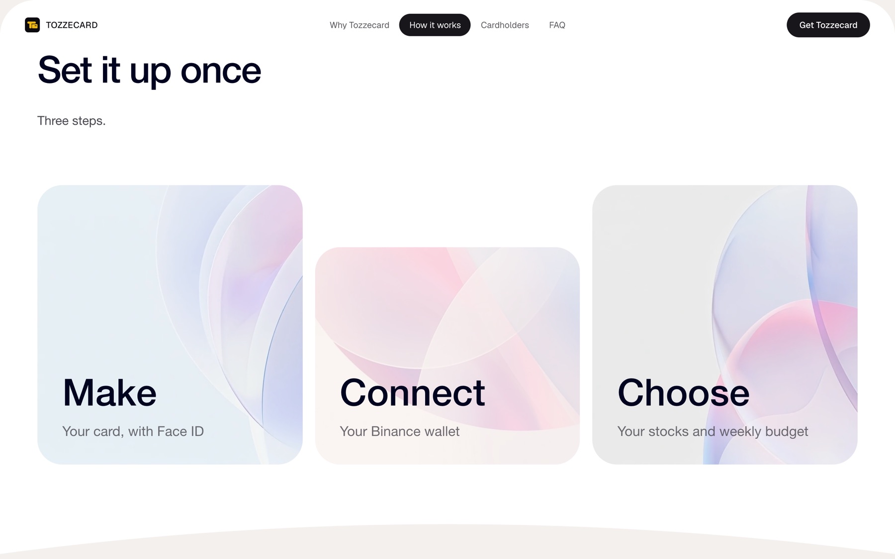 Three steps: Make, Connect, Choose