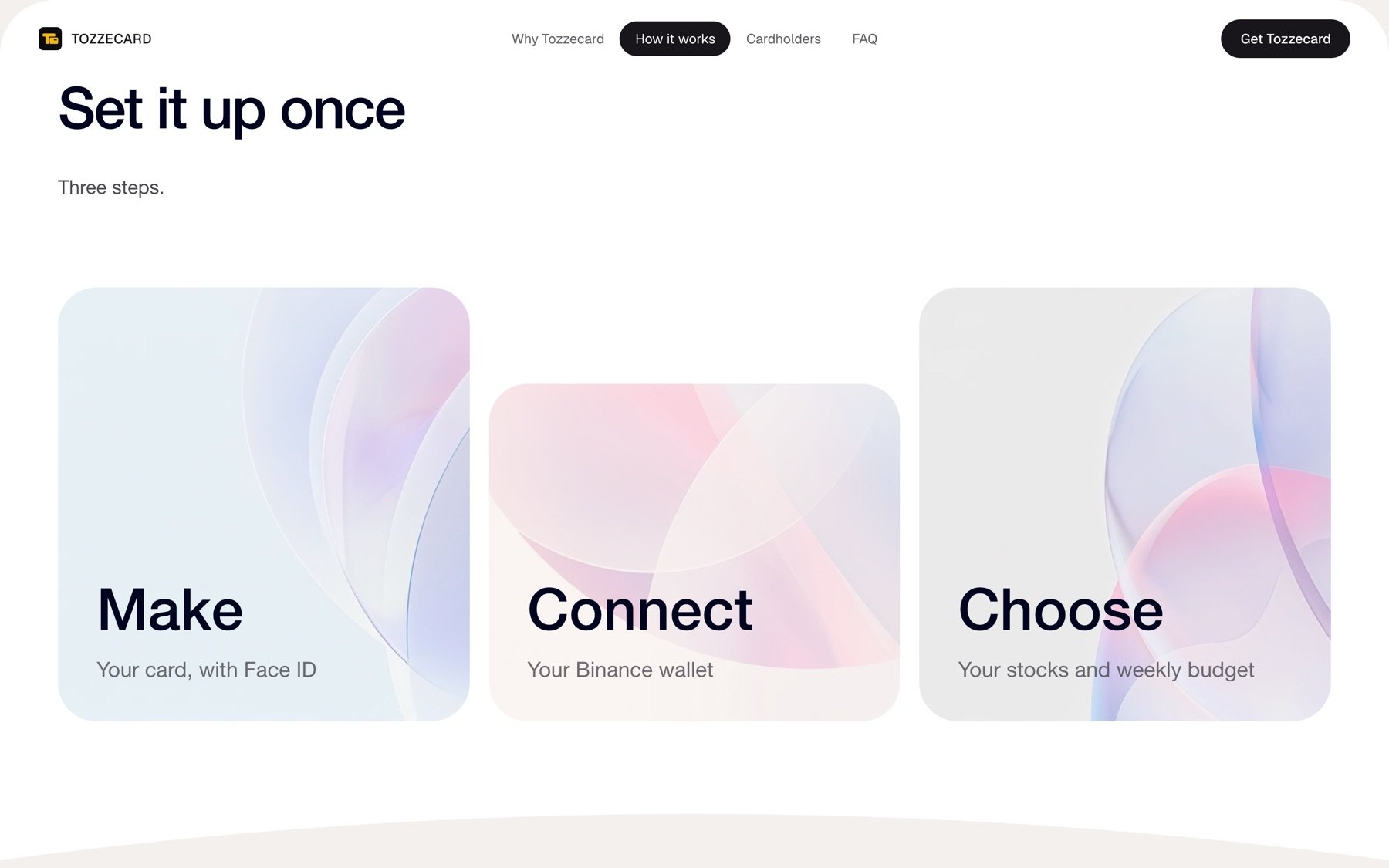 Three steps: Make, Connect, Choose