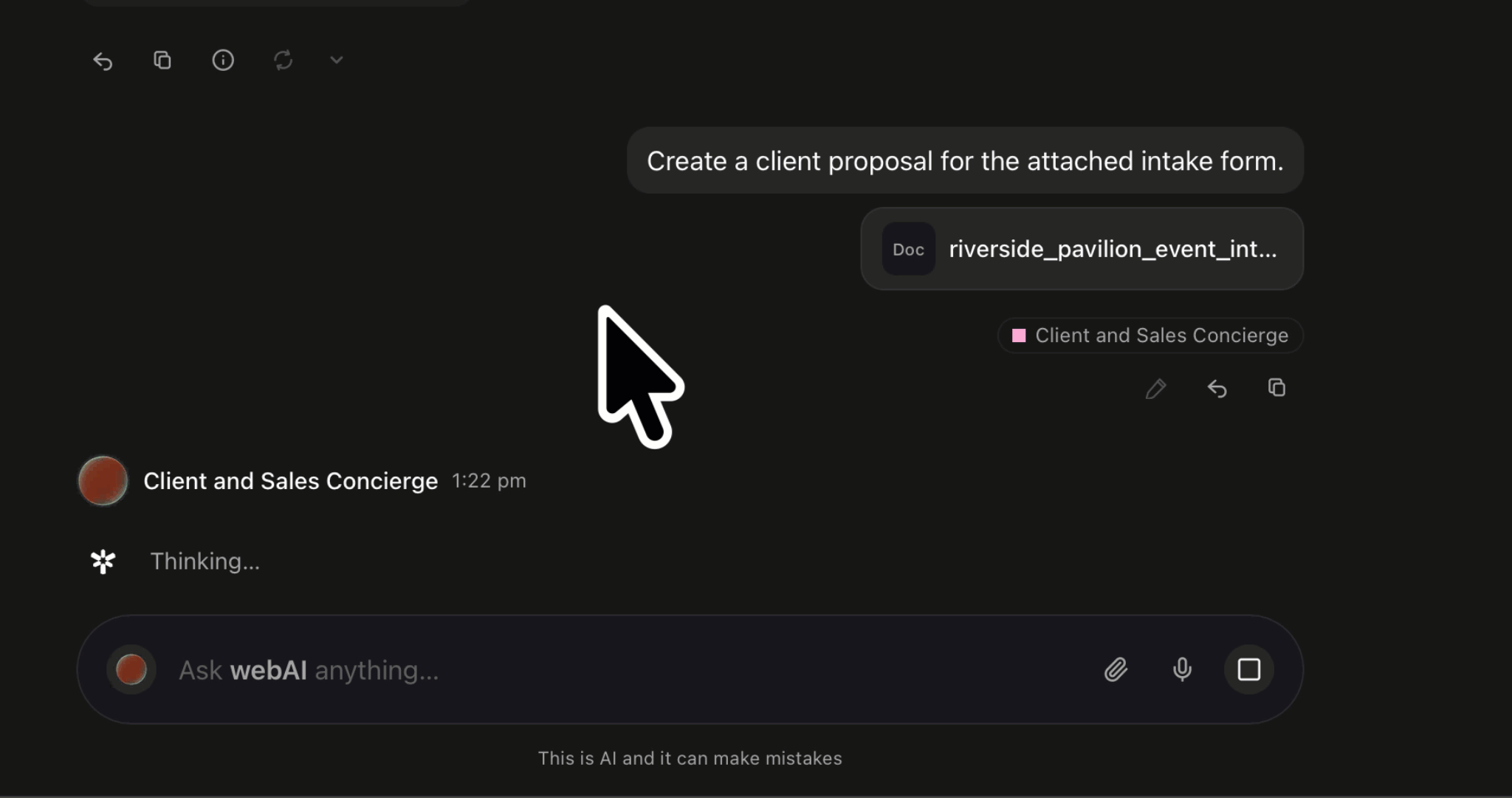 Creating an Artifact in webAI