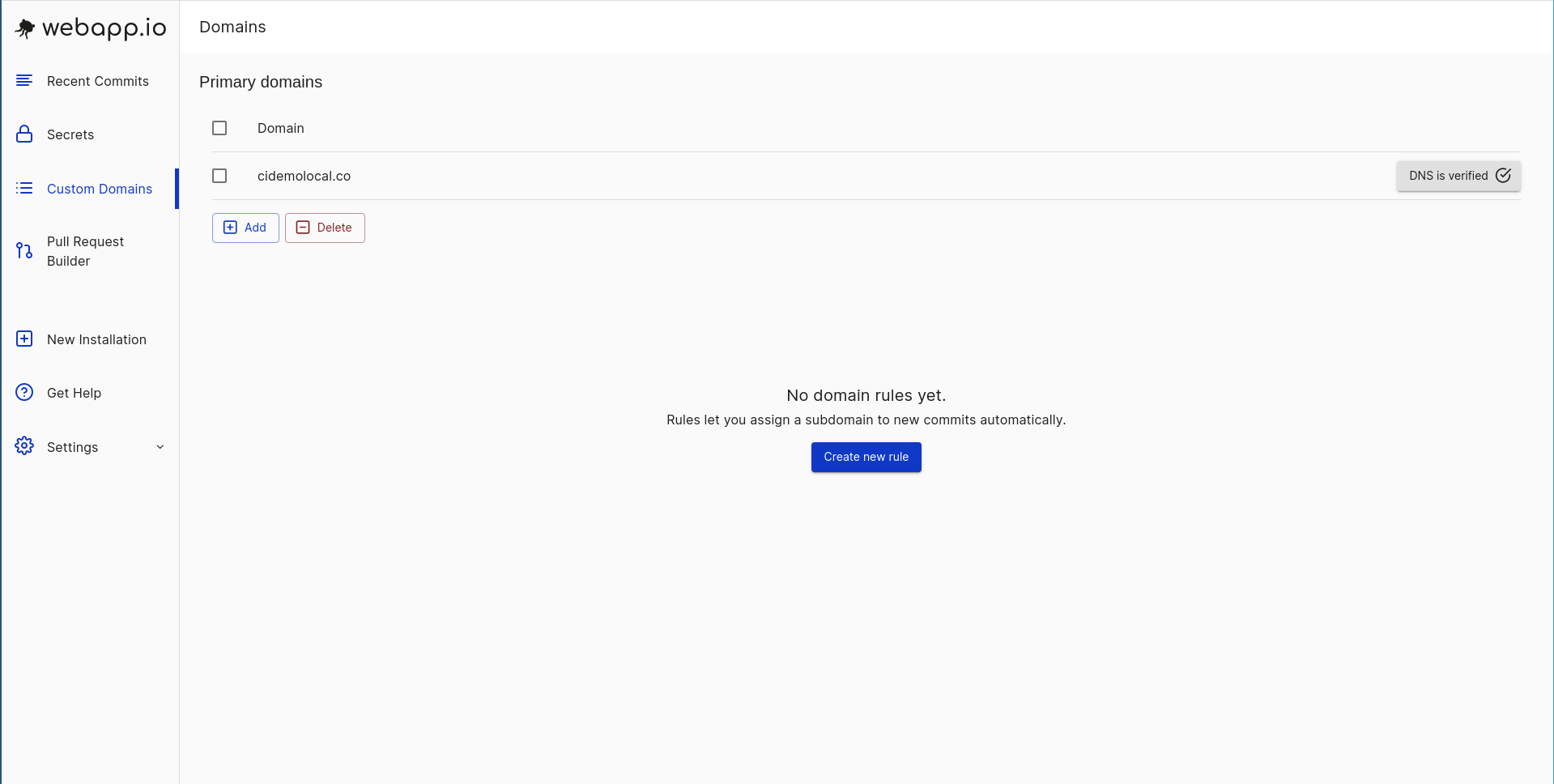 View of organization page