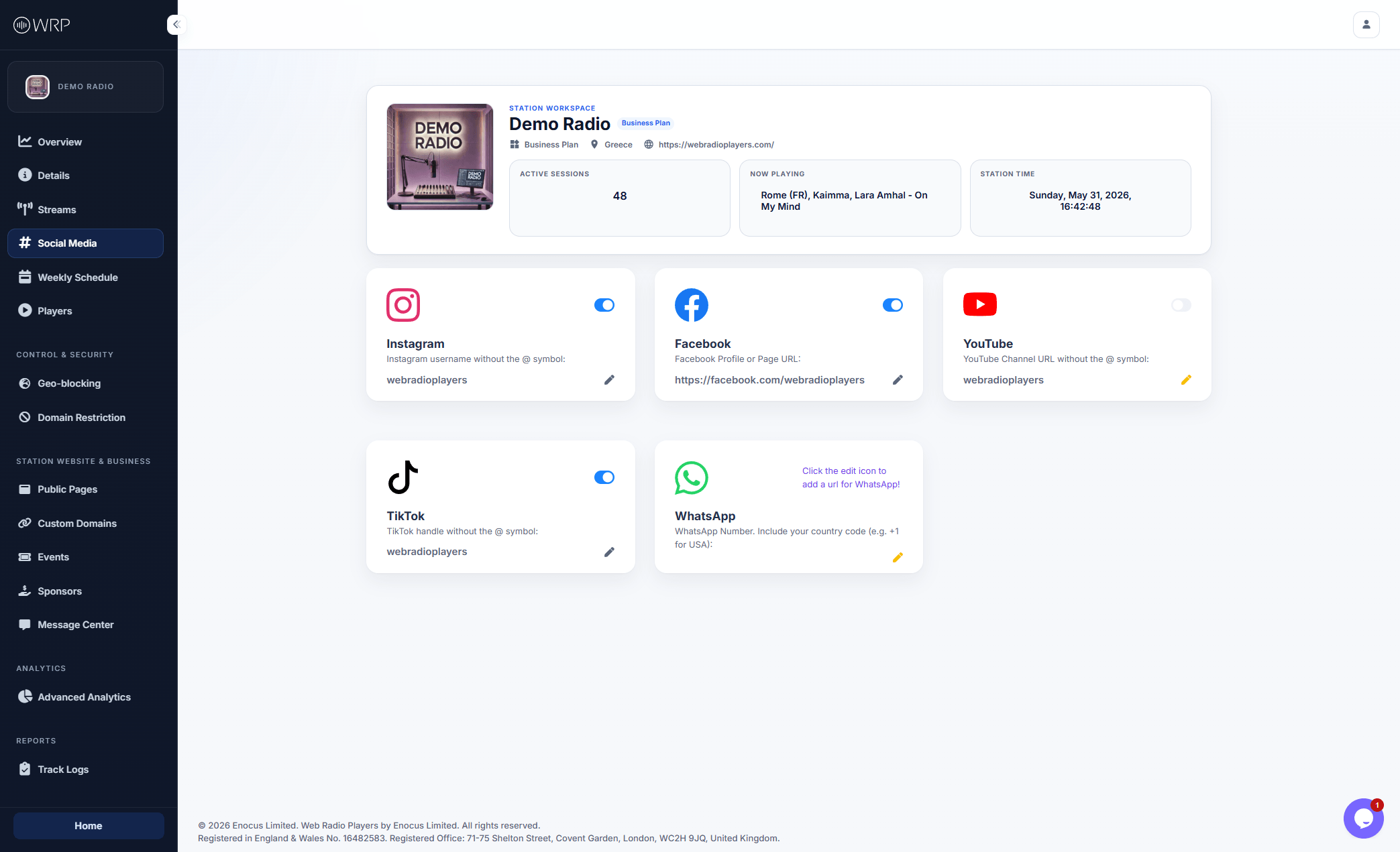 Social Media Dashboard