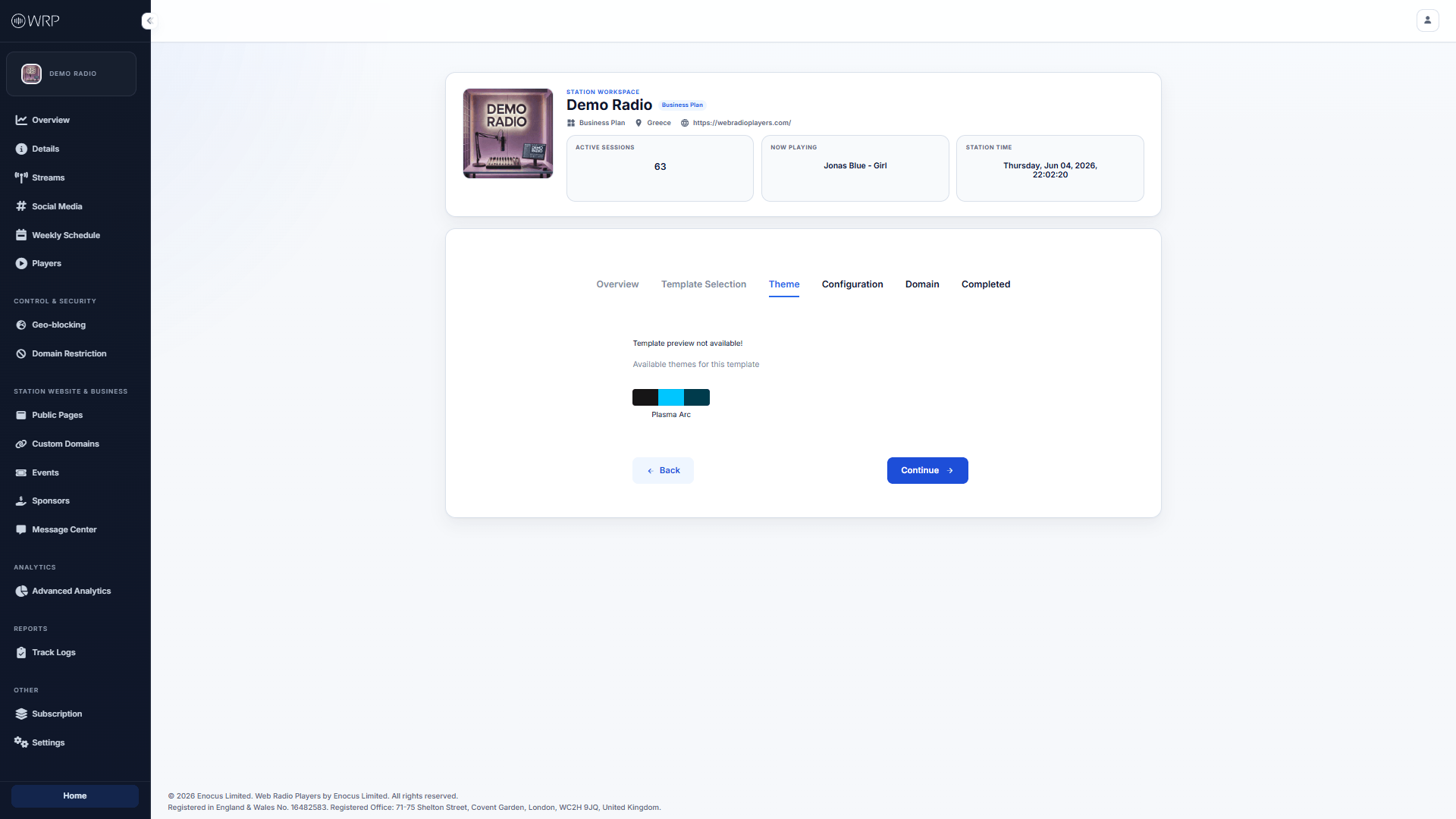 Public Page Theme Selection