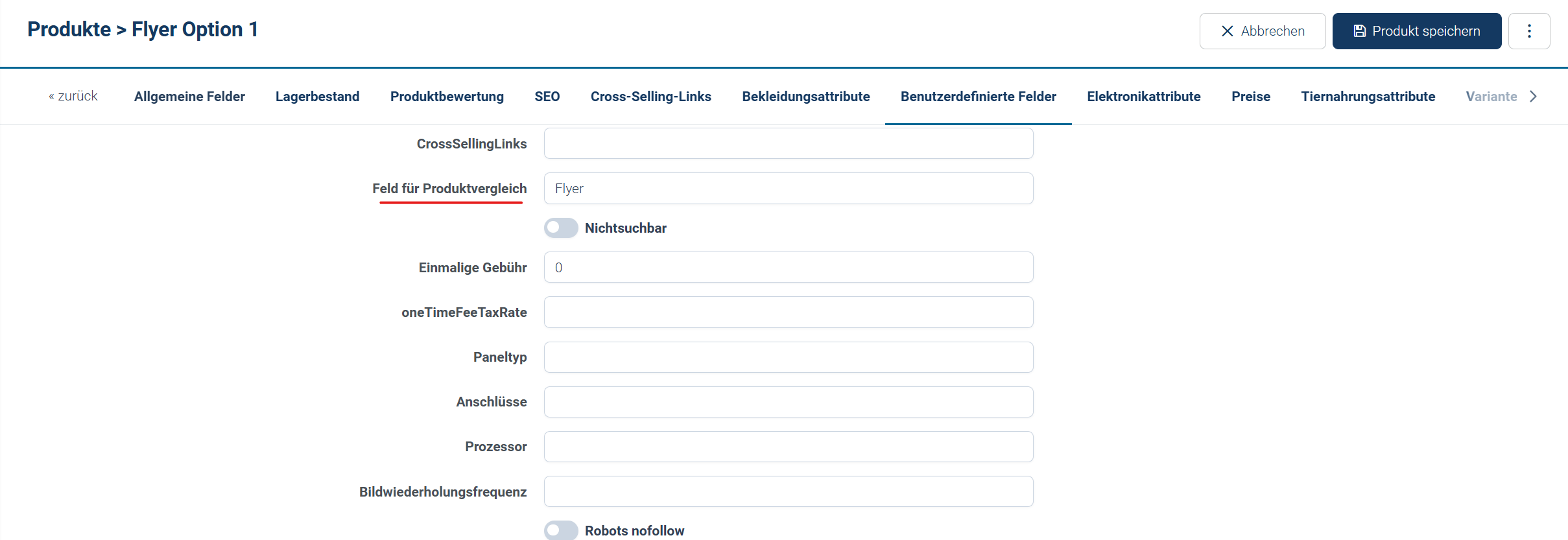 Websale Admin Produktfeld Hinzufuegen Eintragung