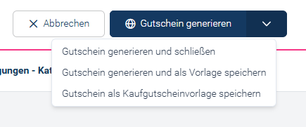 Button Gutschein Generieren Geoeffnet