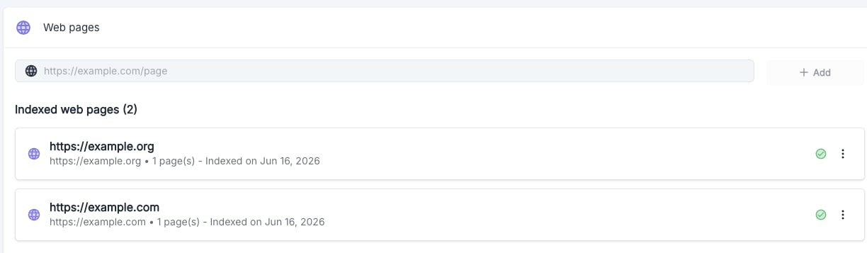 Indexing web pages