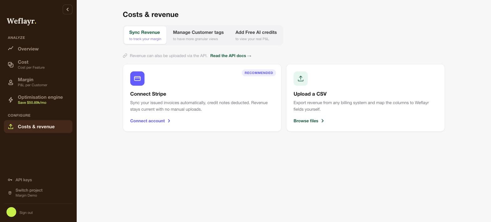 Sync Revenue tab