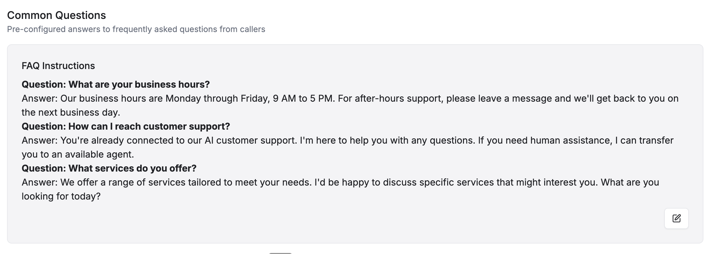 FAQs for ai receptionist