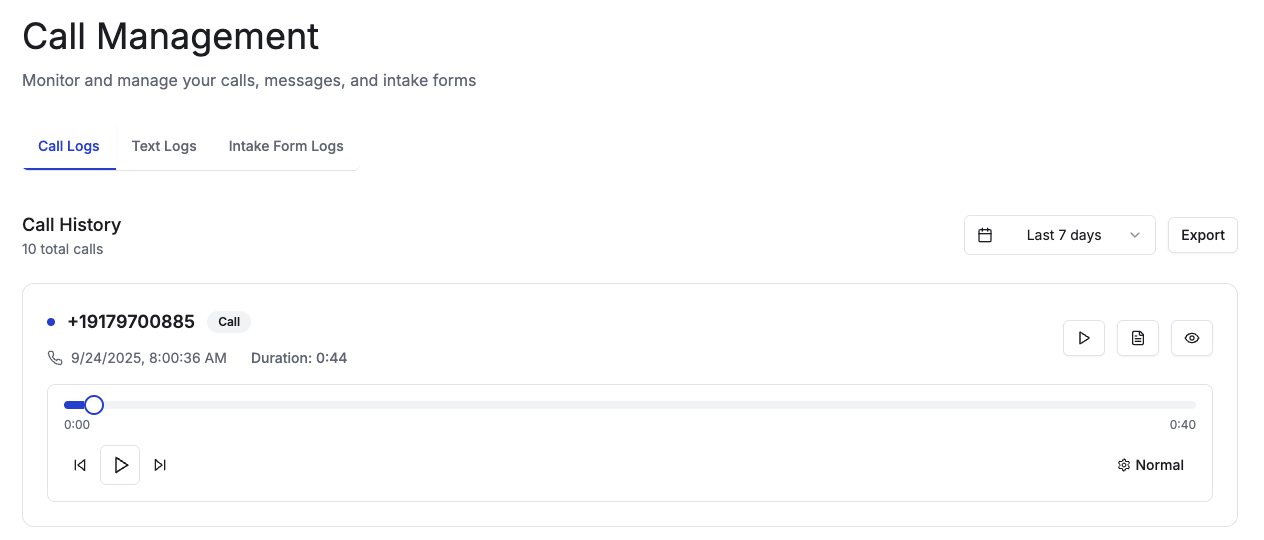 access your call logs