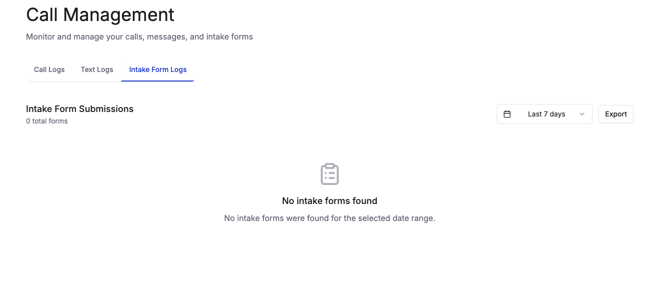 access intake forms data