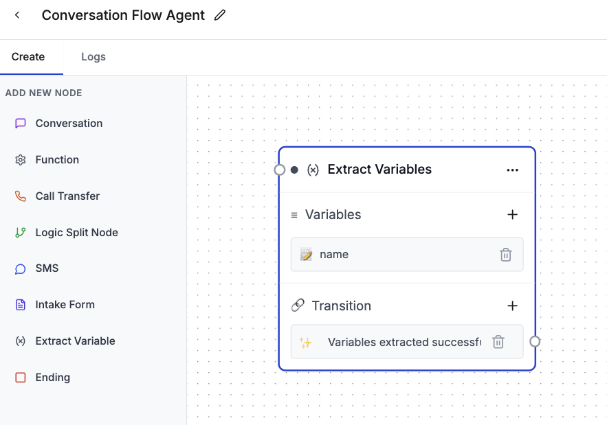 extract variables nodes
