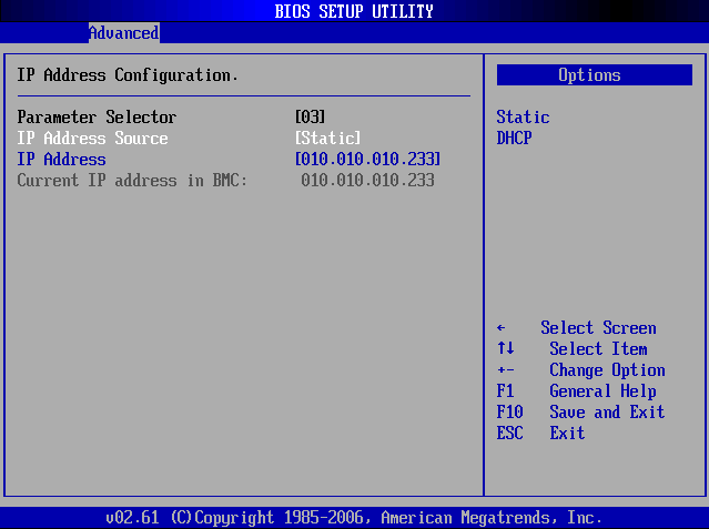Supermicro BIOS IP Address configuration