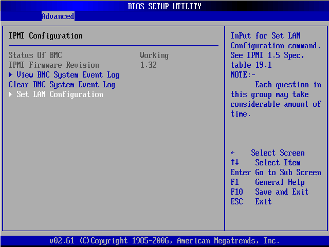 Supermicro BIOS IPMI Configuration screen