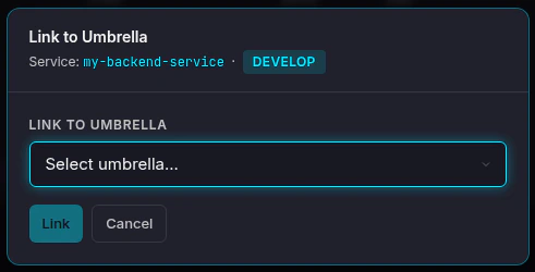 Link to umbrella dialog