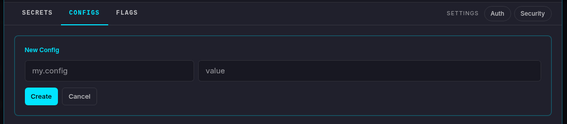 New config form