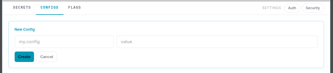 New config form