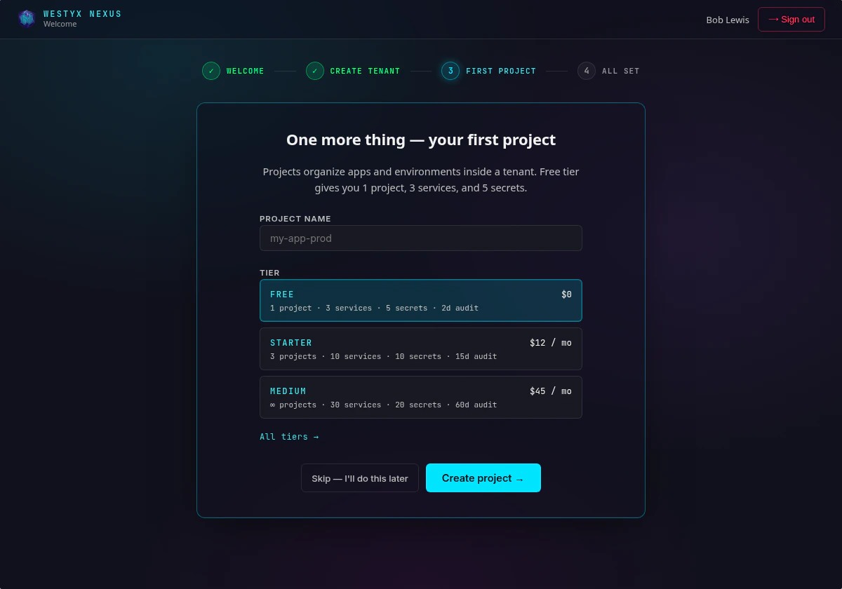 Create first project step