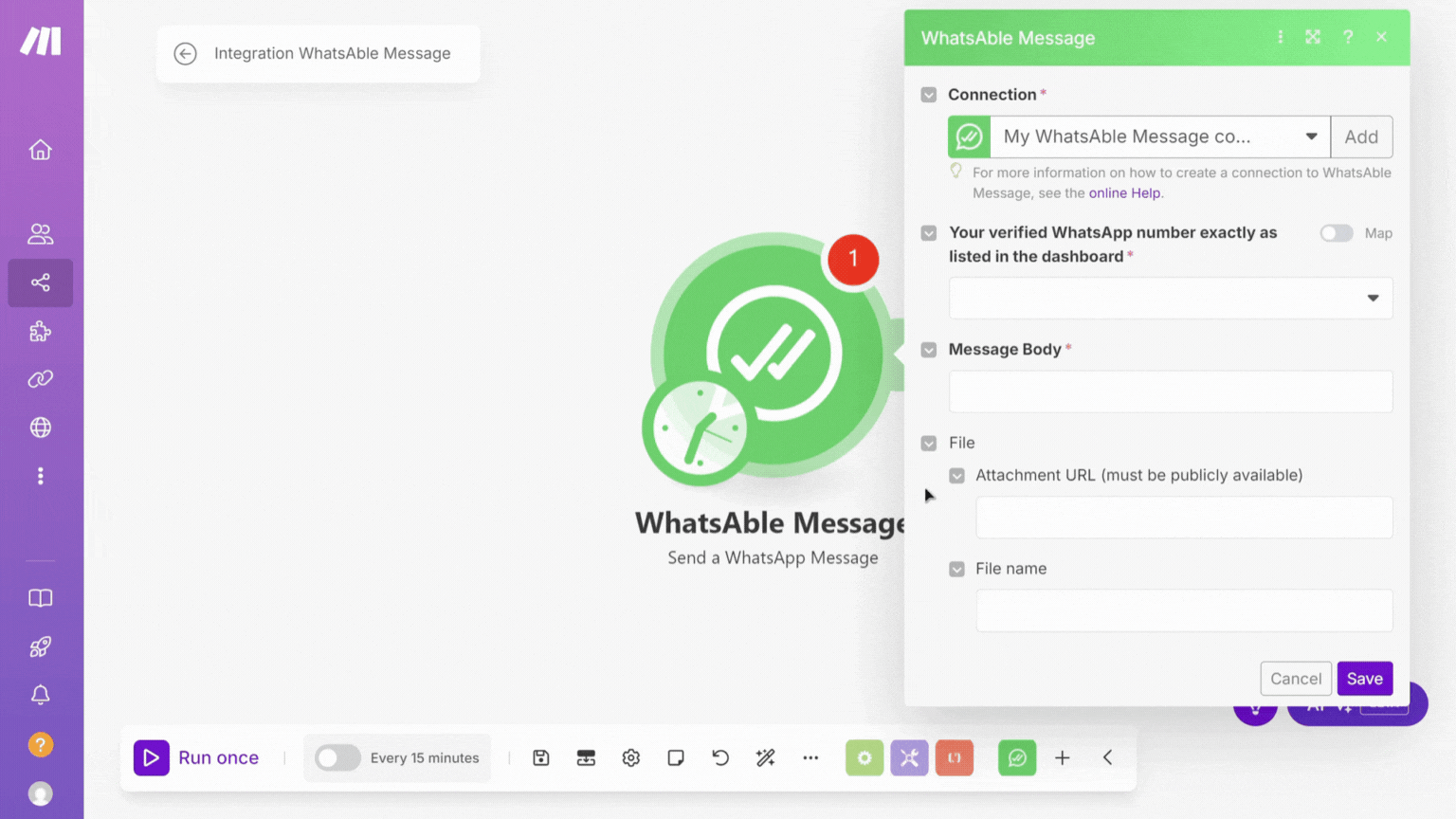 Configuring message