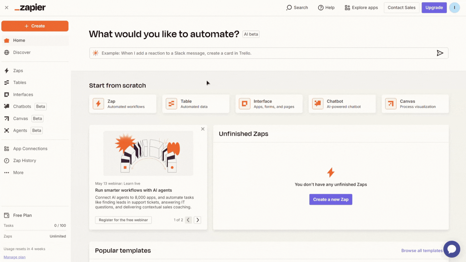 Setting up Zapier Zaps