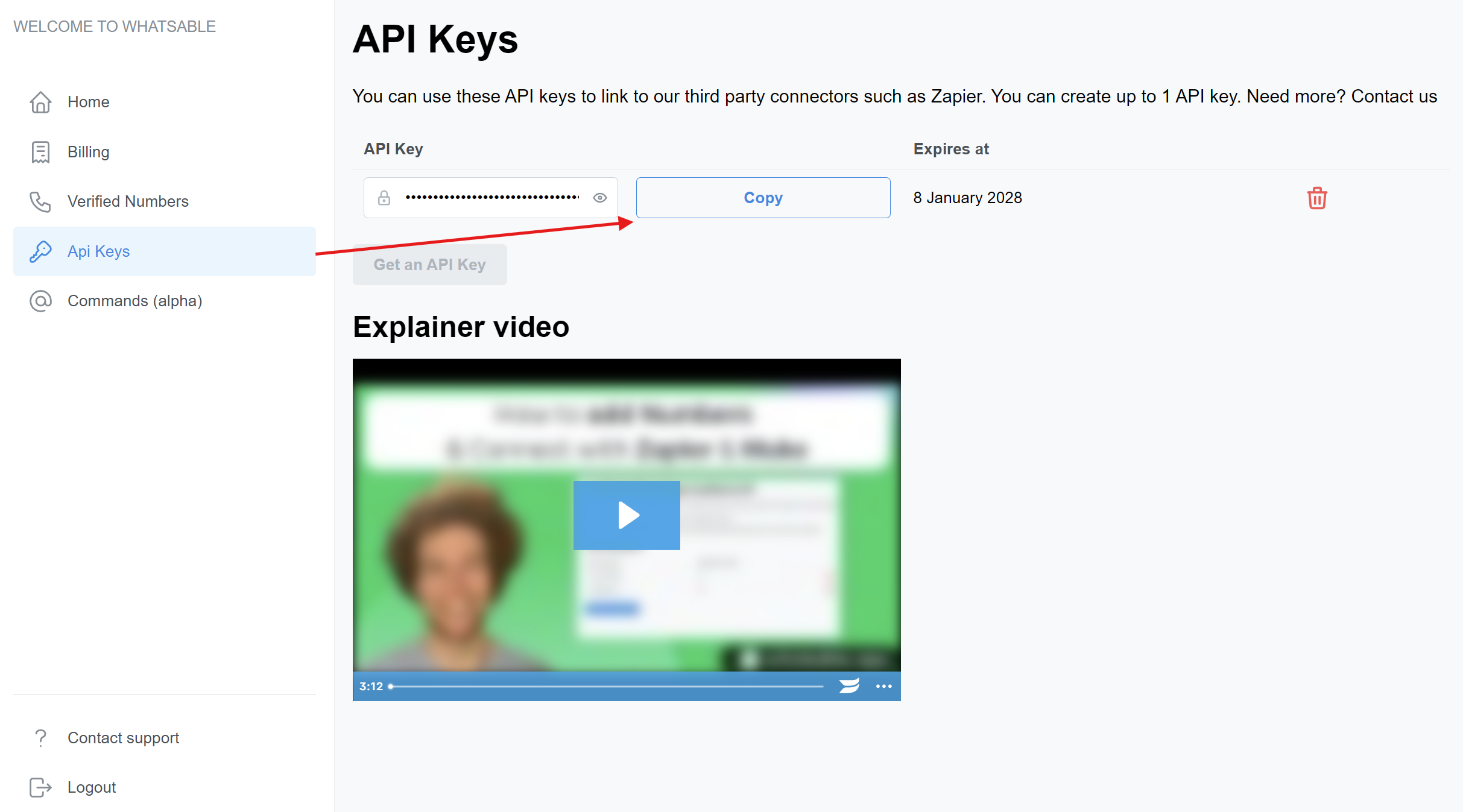 WhatsAble Api Keys