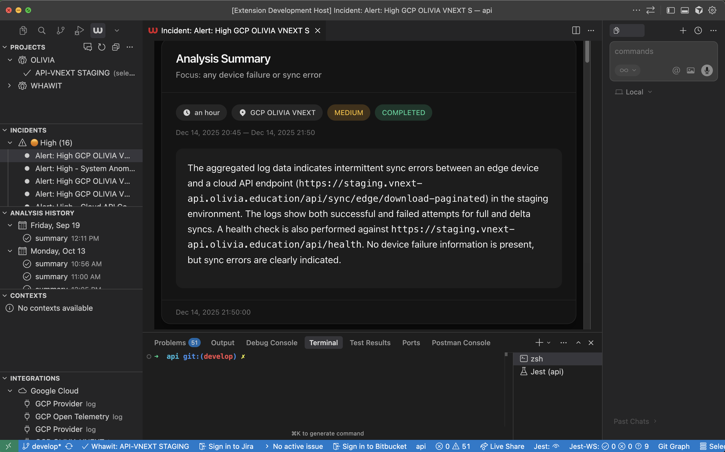 Whawit VS Code extension sidebar
