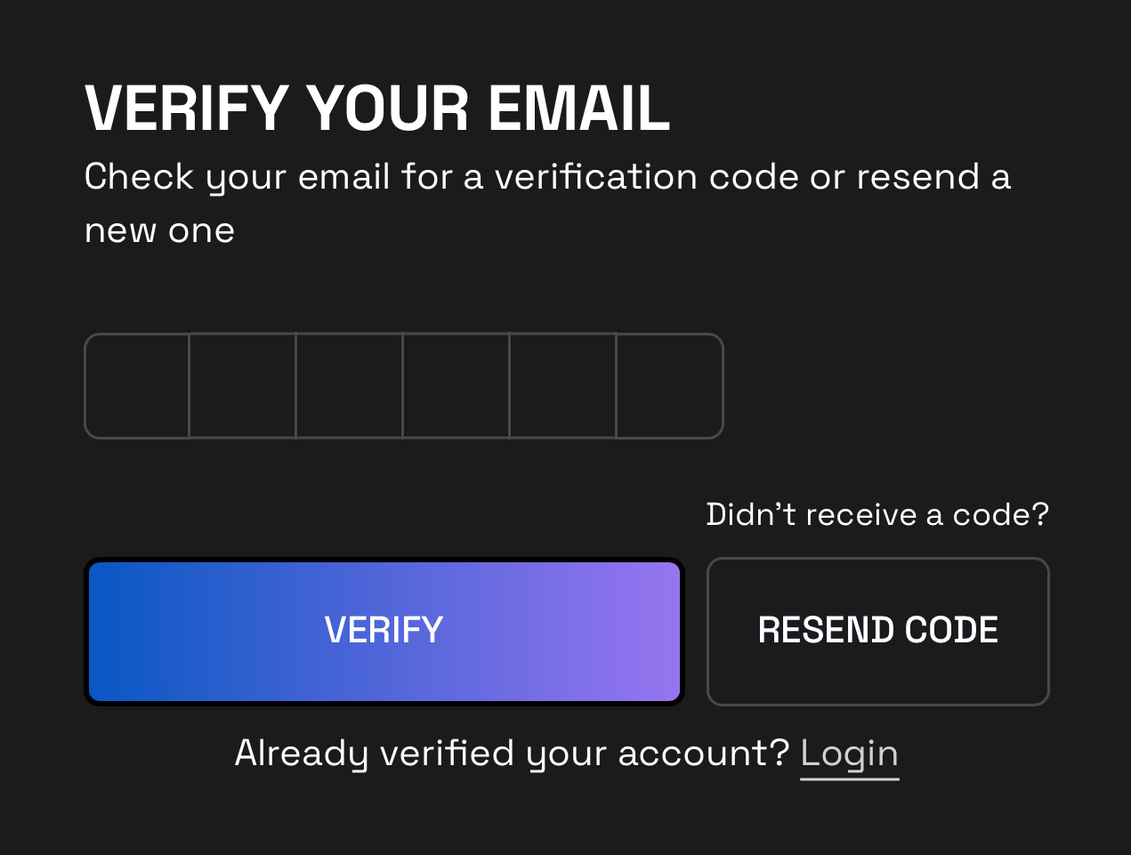 Enter verification