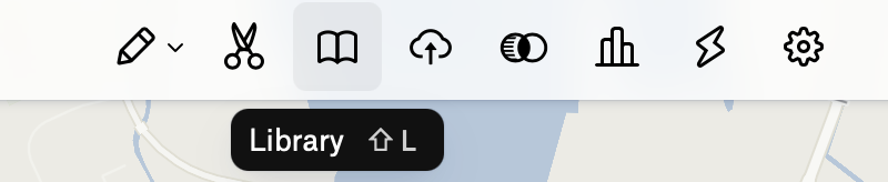 Library icon in Felt toolbar