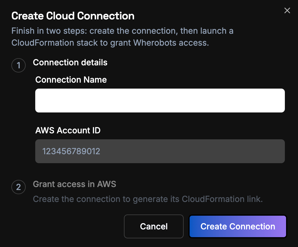 The Create Cloud Connection dialog