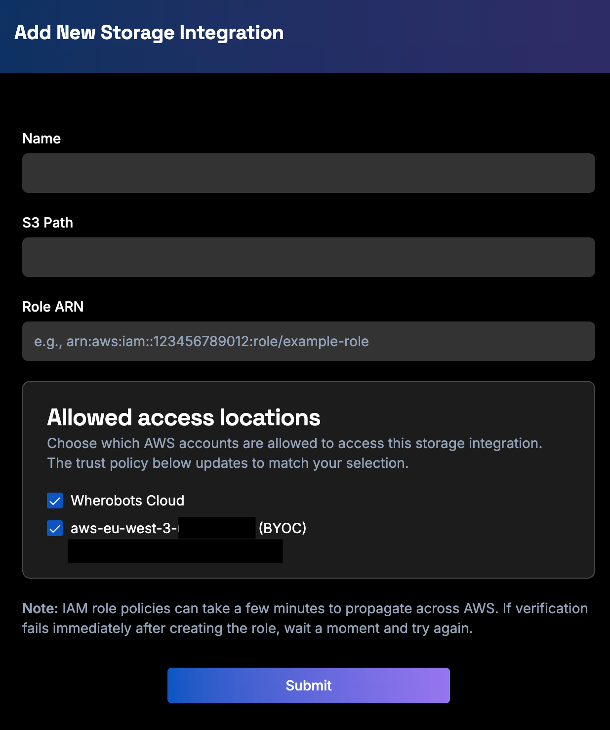 BYOC integration wizard with Allowed compute option