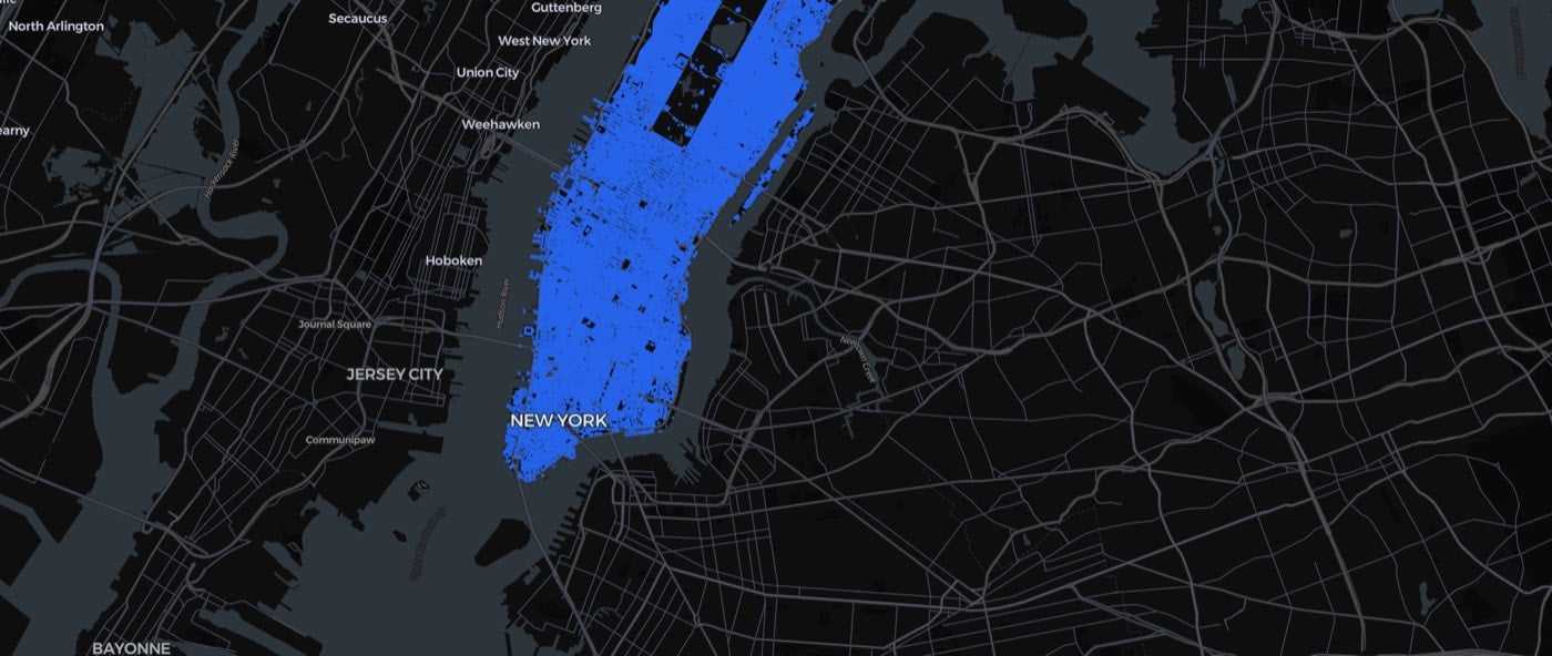Map of buildings in New York City