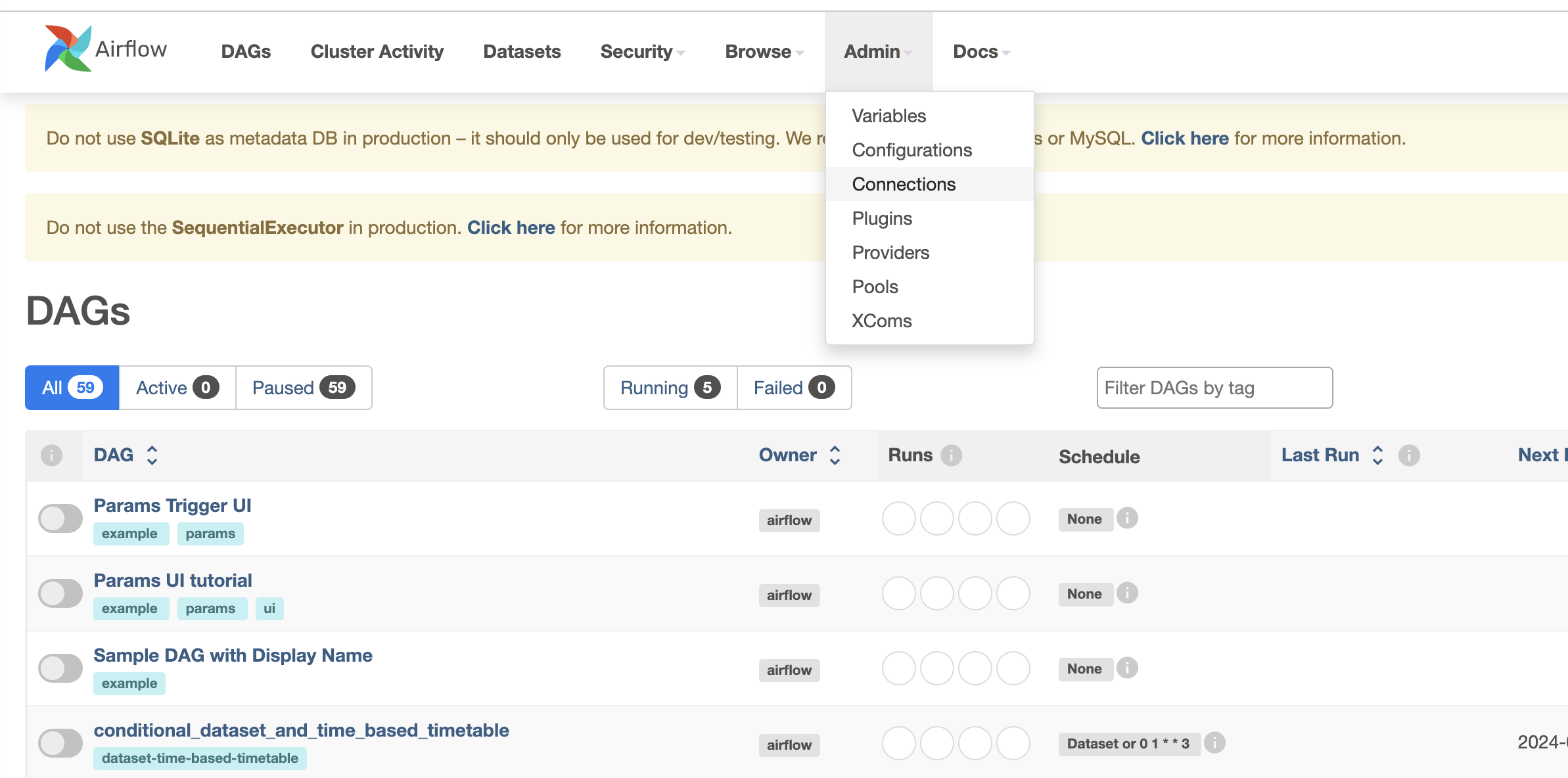 Airflow UI connections