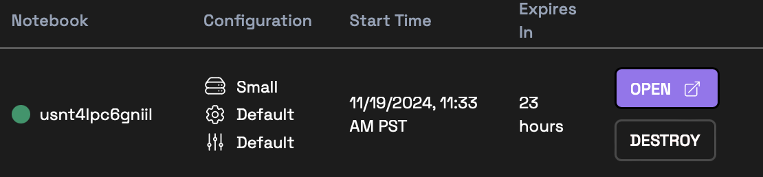 Destroy notebook instance