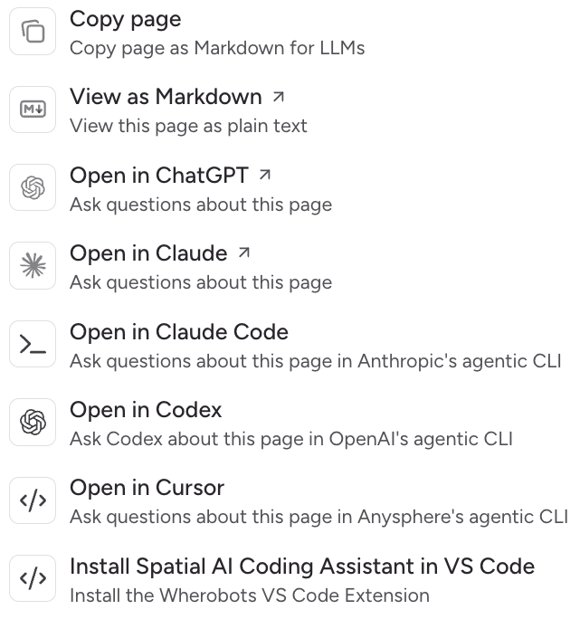 Contextual menu for AI tools