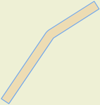 Original Linestring with buffer on the left side Original Linestring with buffer on the left side