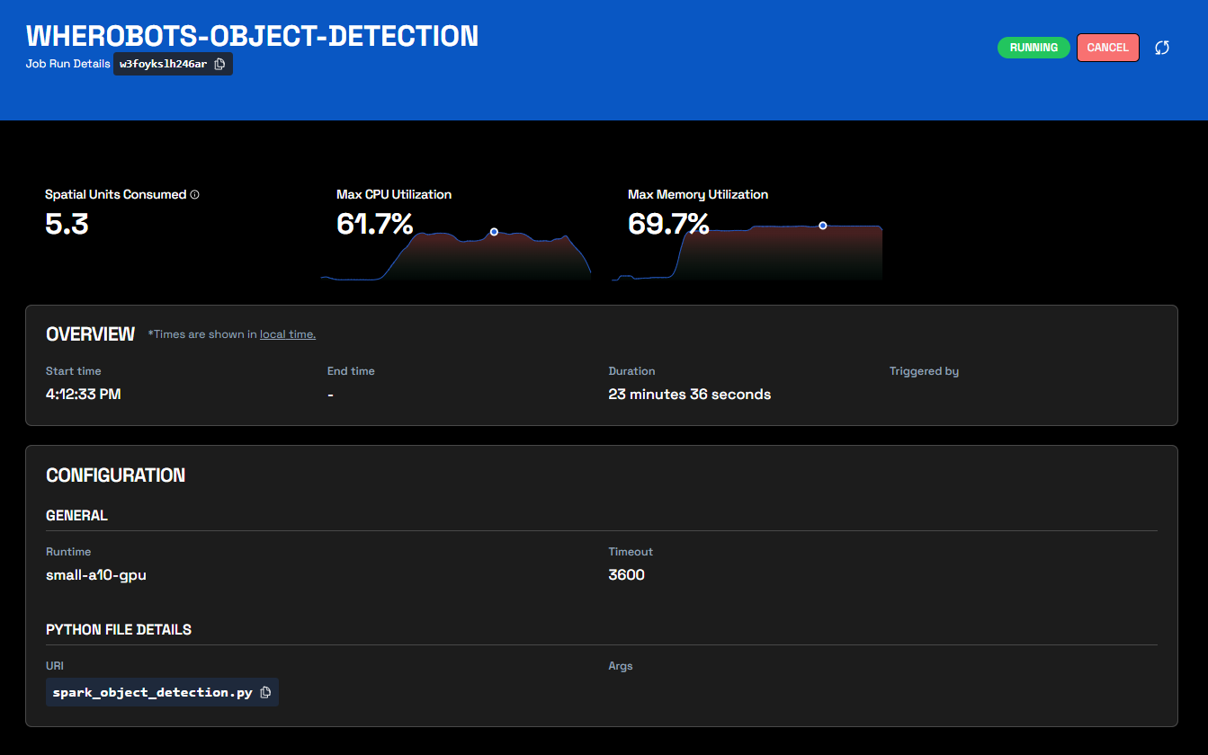 Job Runs in Wherobots Cloud