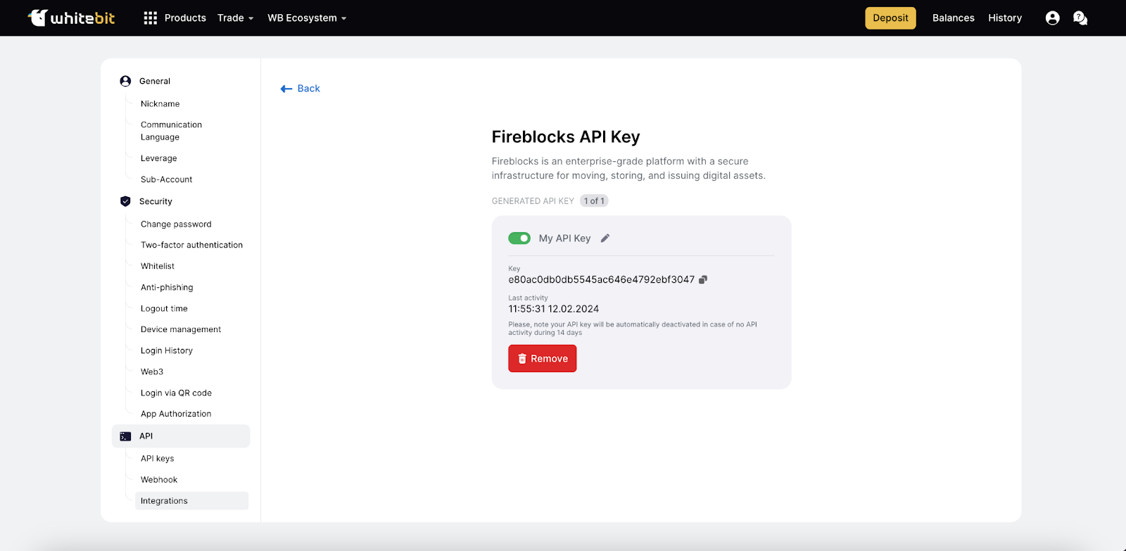 Name and Confirm API Key
