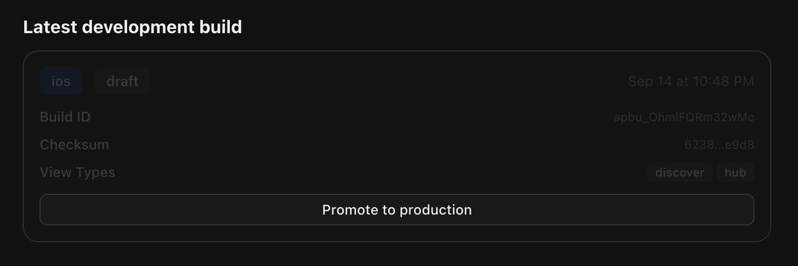 Promote to production