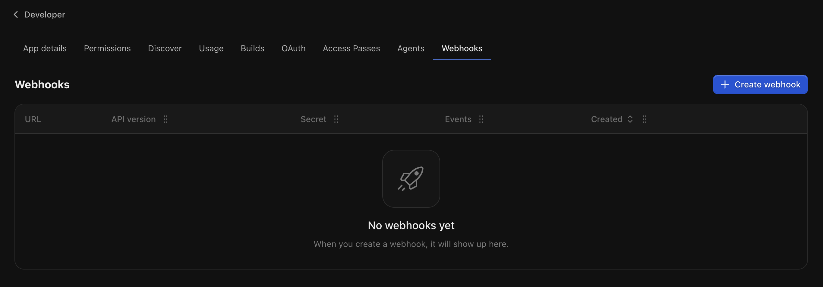 Webhook Settings
