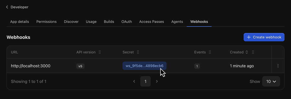 Webhook Secret