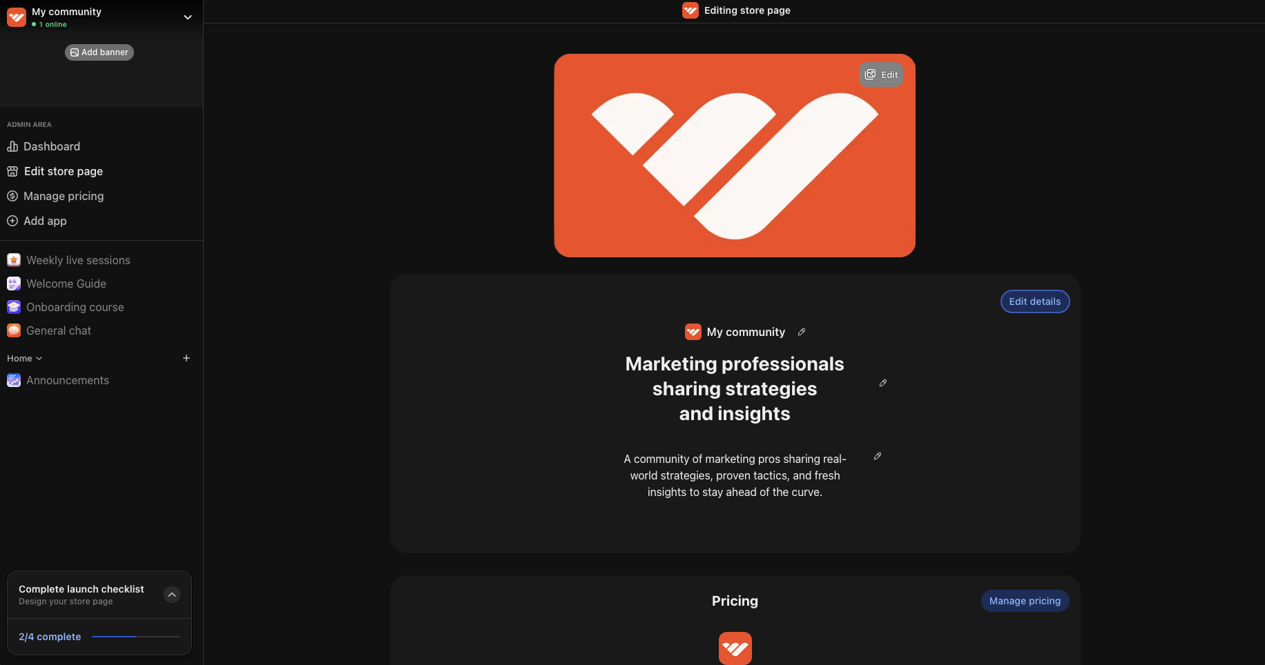 Community store page