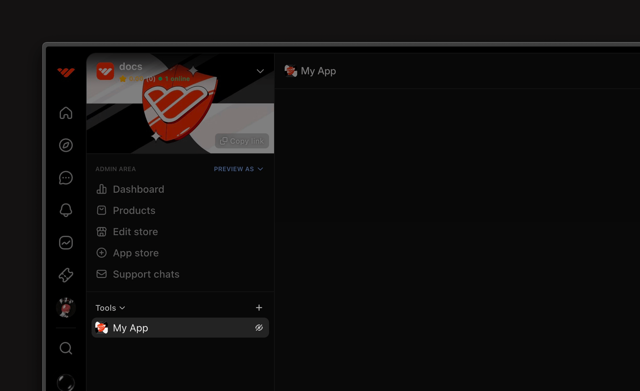 Whop Sidebar Apps Section