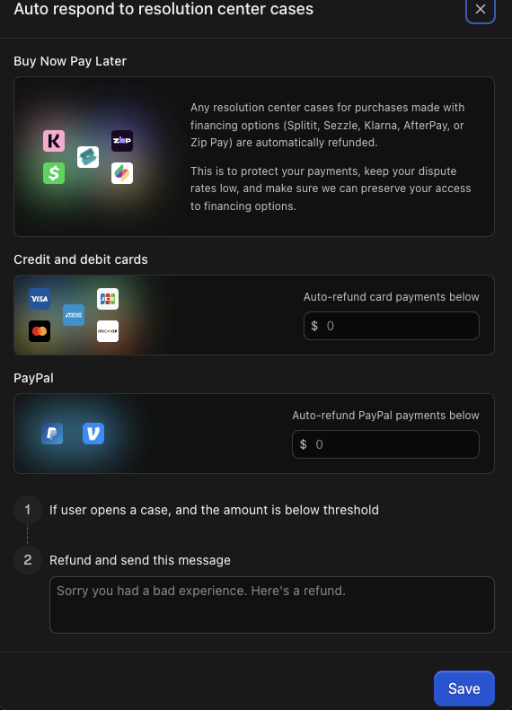 Auto refunds Auto refunds