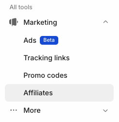 Affiliates under Marketing