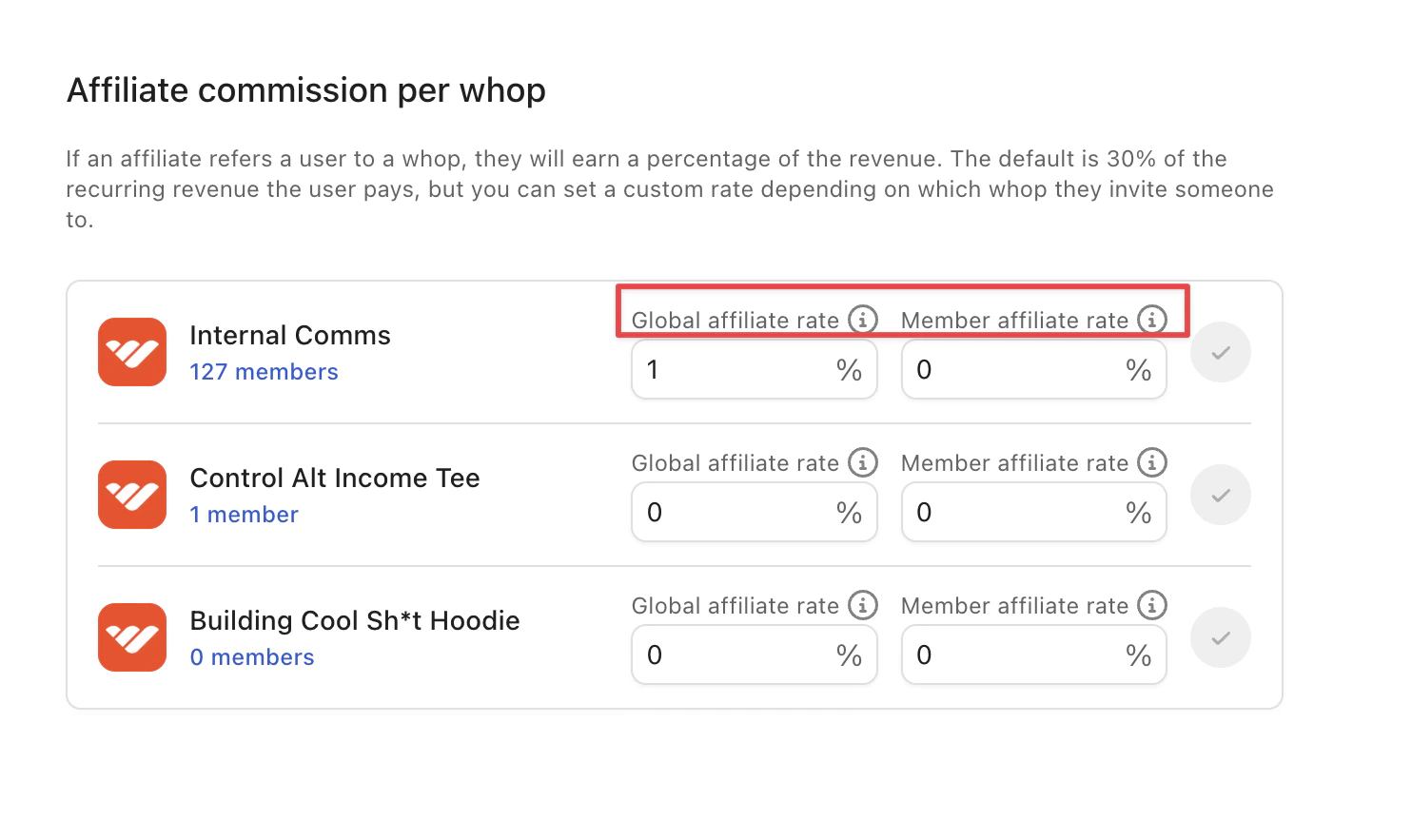 Set the commission