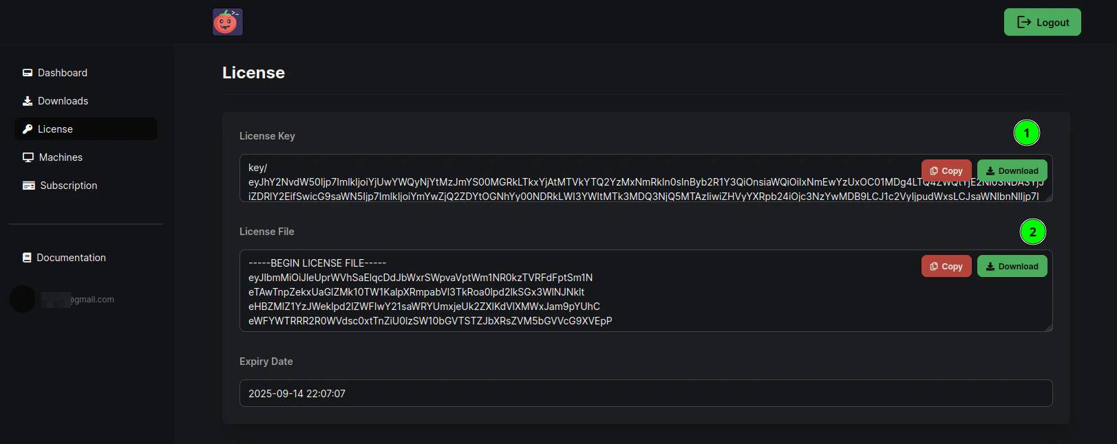 Download from dashboard