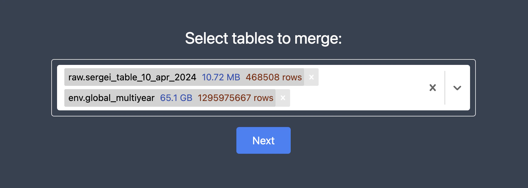 select-tables