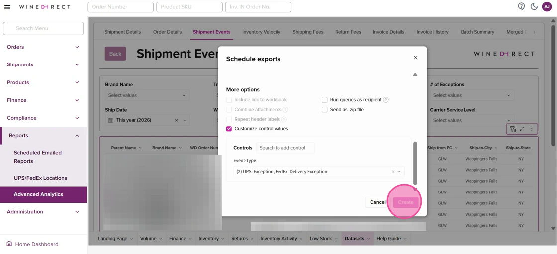 Howto Schedule Wine Direct Analytics Reports Step19