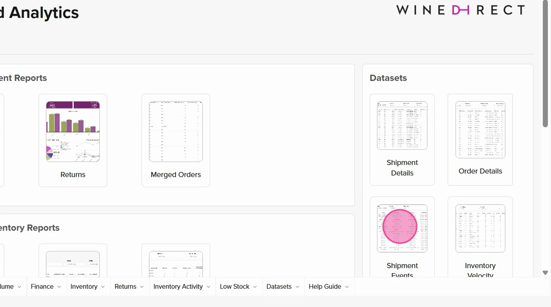 Howto Schedule Wine Direct Analytics Reports Step1