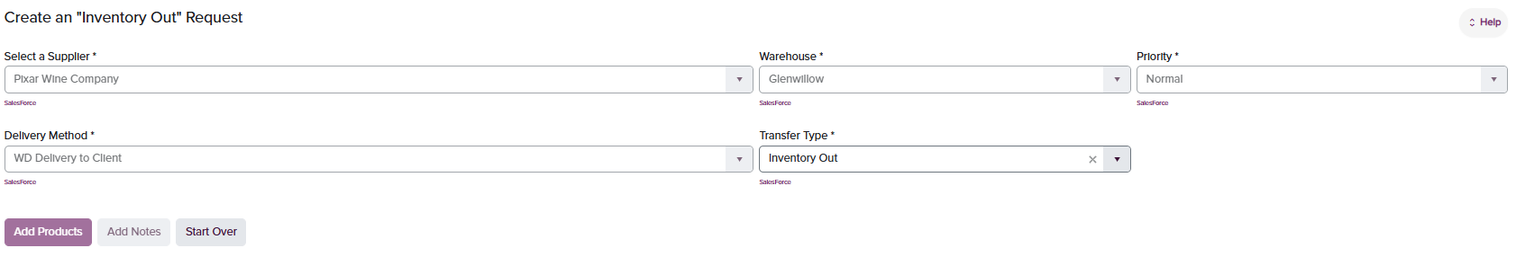 OUT Request Configuration