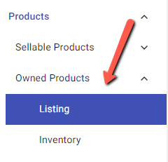 Owned Products Listing Selection