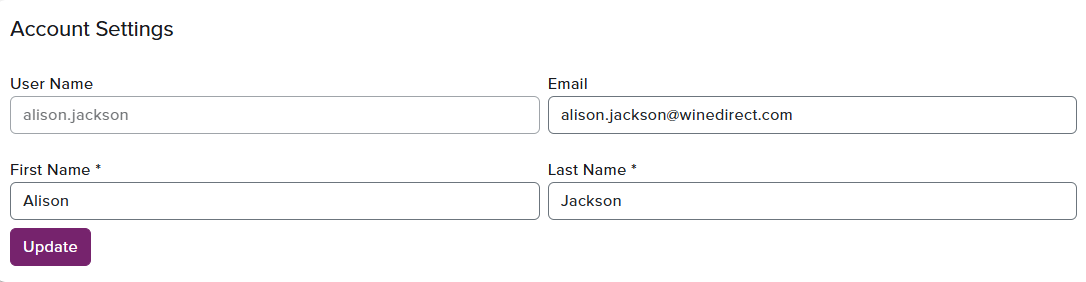 Portal Account Settings